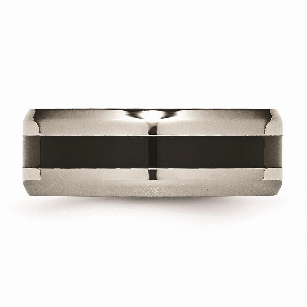 Titanium Black Enameled 8mm Polished Band | TB233