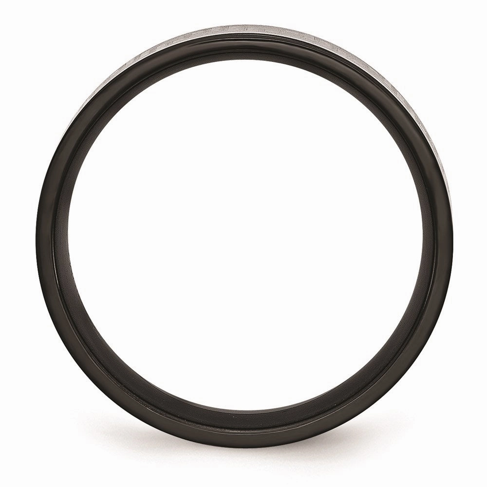 Titanium Black IP-plated Greek Key Laser Etched 6mm Brushed/Polished Band | TB363