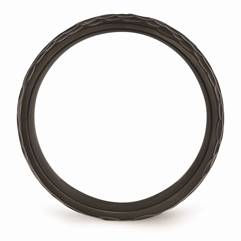 Titanium Black IP-Plated Hammered 8mm Band | TB385