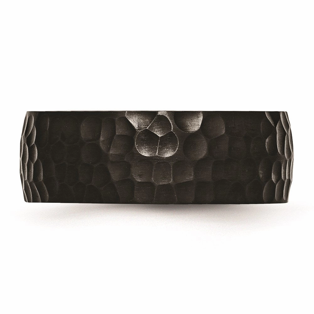 Titanium Black IP-Plated Hammered 8mm Band | TB385