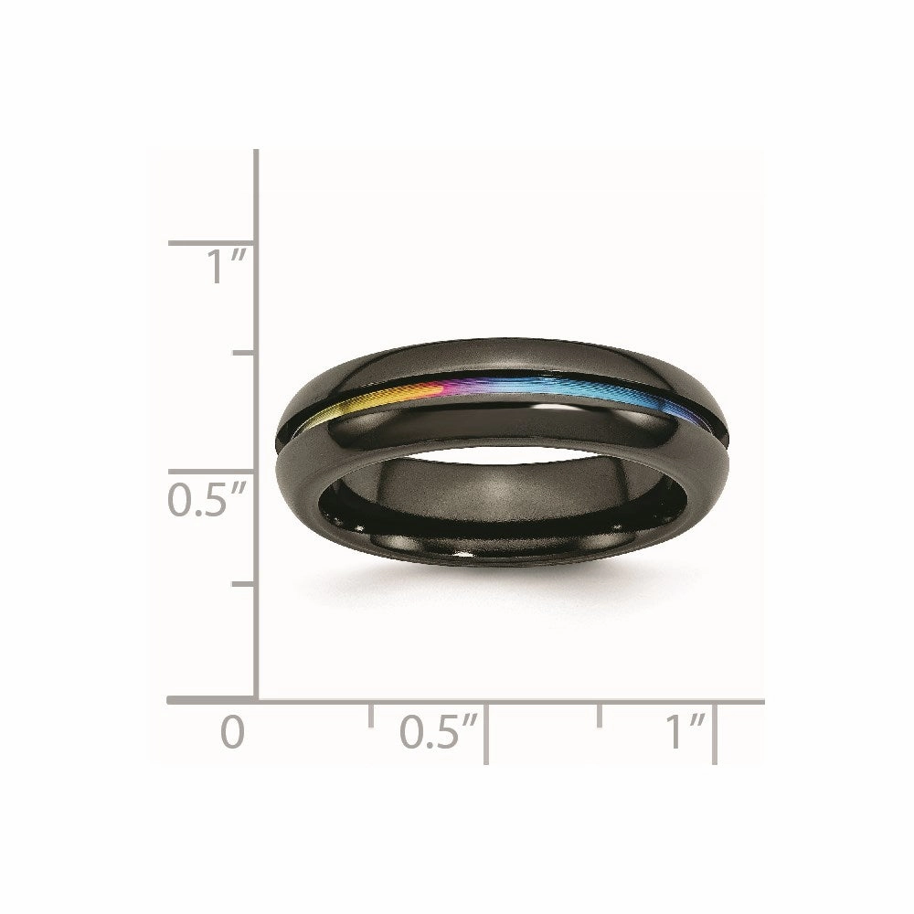 Titanium Black Multi-colored Anodized 6mm Polished Band | TB406