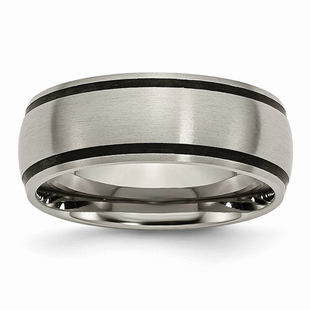 Titanium Black Rubber 8mm Brushed Band | TB184