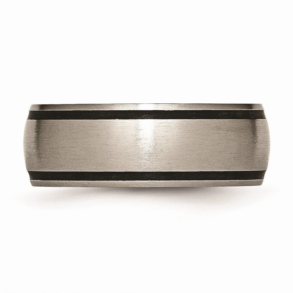 Titanium Black Rubber 8mm Brushed Band | TB184