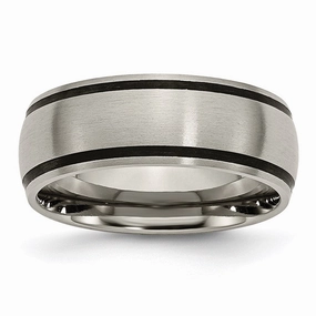 Titanium Black Rubber 8mm Brushed Band | TB184
