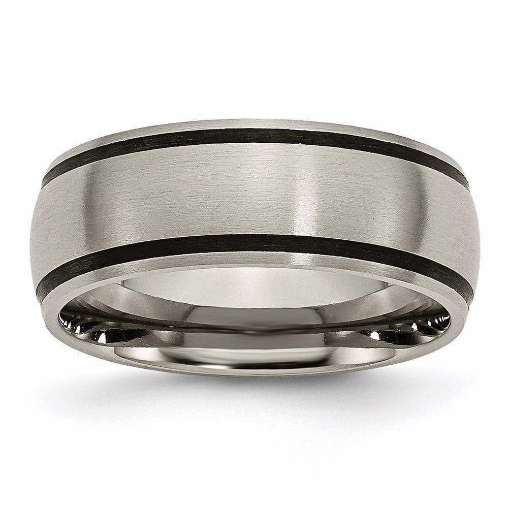 Titanium Black Rubber 8mm Brushed Band | TB184