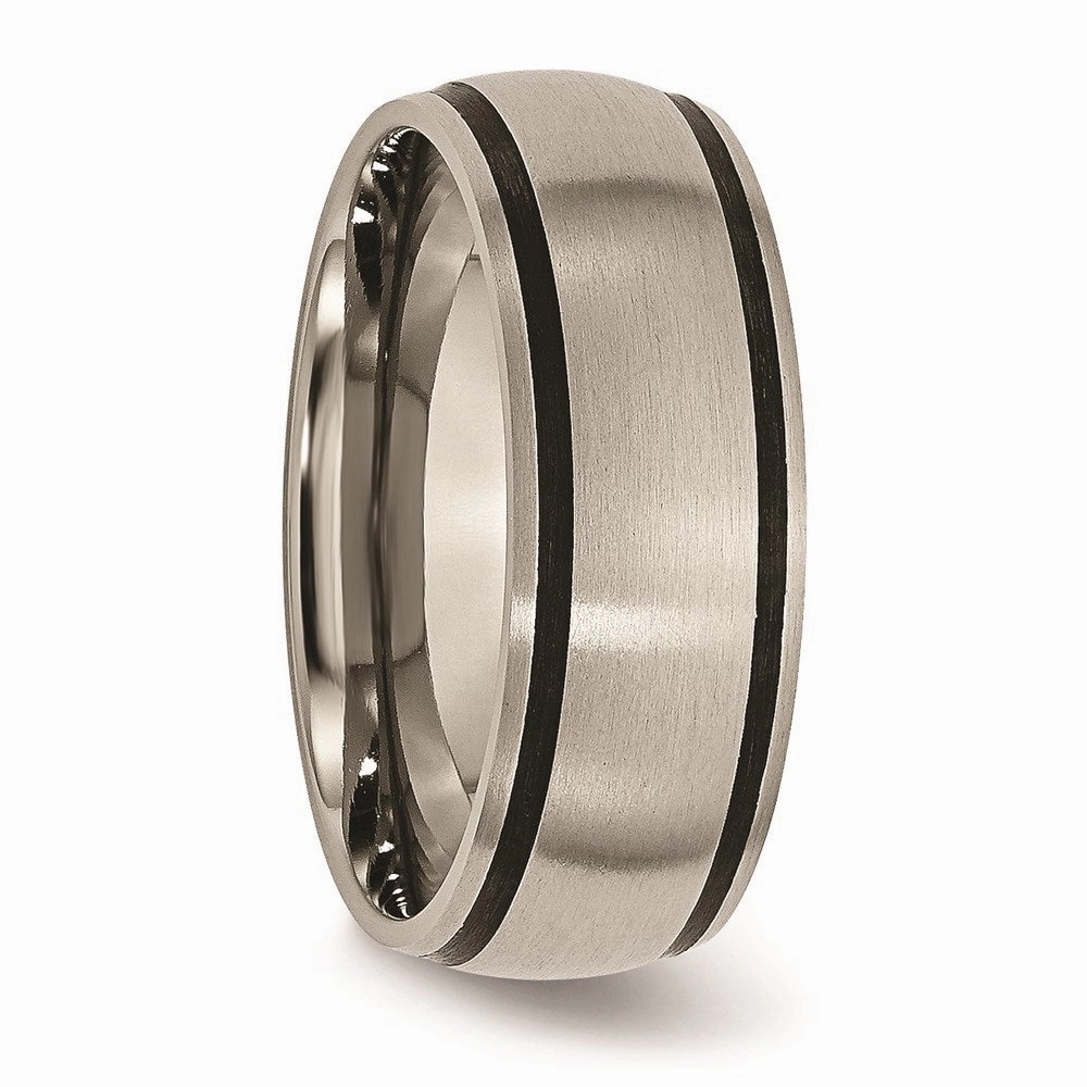 Titanium Black Rubber 8mm Brushed Band | TB184