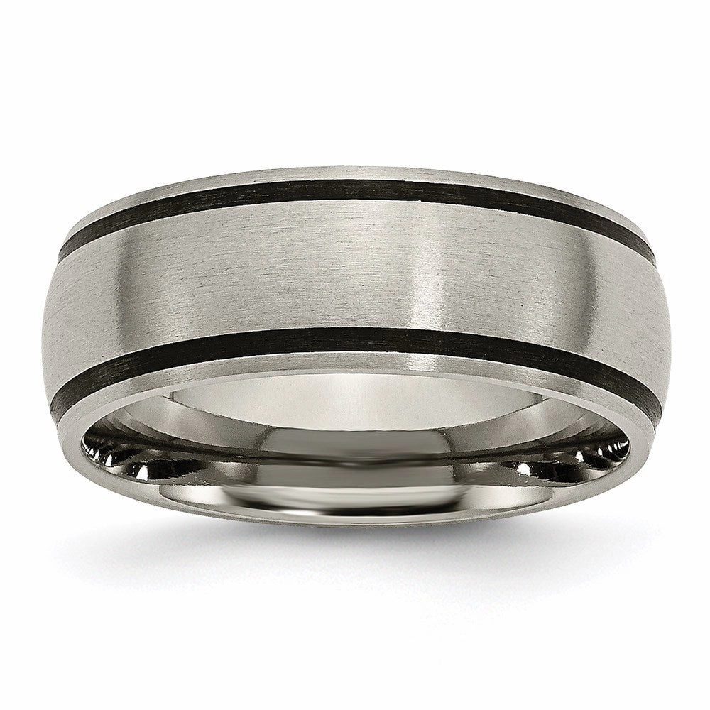 Titanium Black Rubber 8mm Brushed Band | TB184