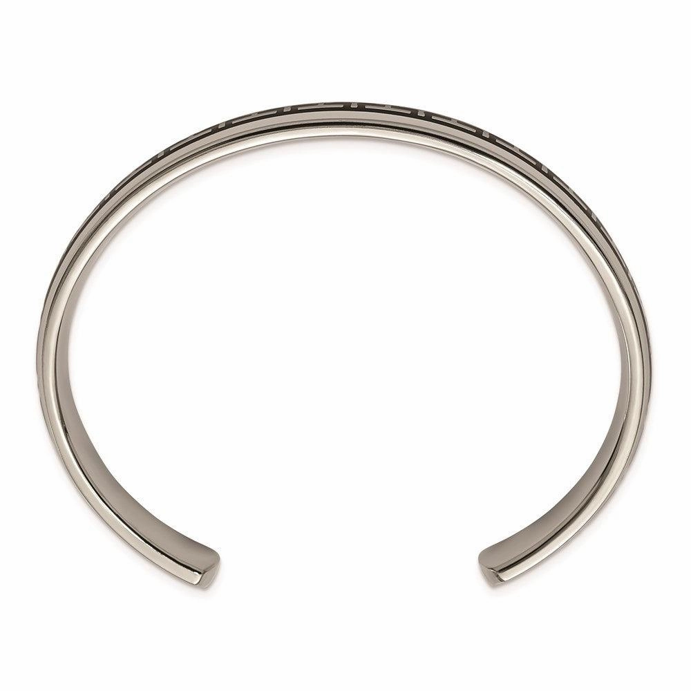 Titanium Black Rubber Design Cuff Bangle