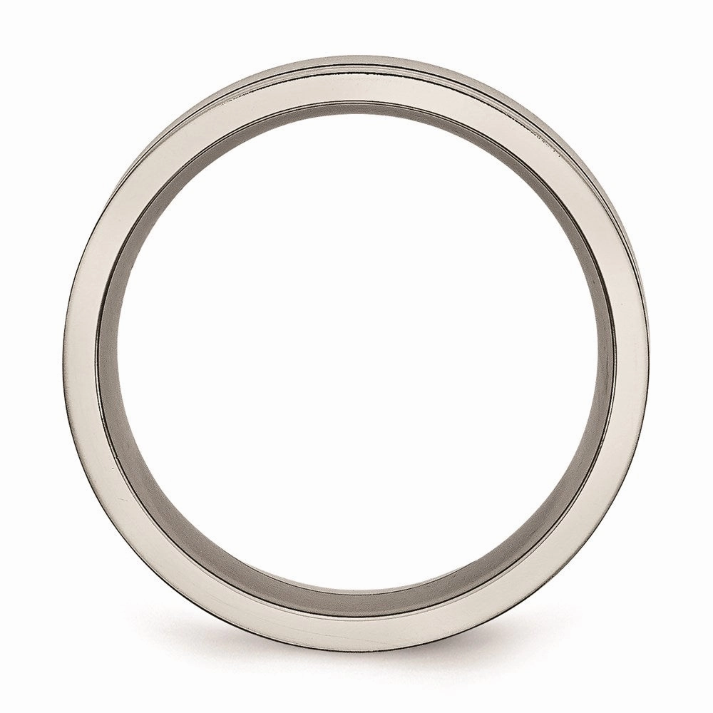 Titanium Black Rubber Flat 7mm Brushed Band | TB169
