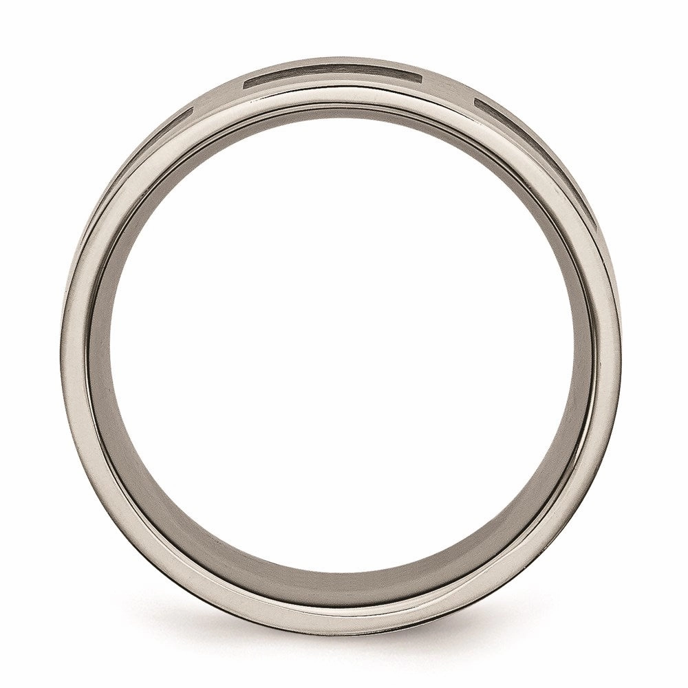 Titanium Black Rubber Flat 8mm Brushed Band | TB185