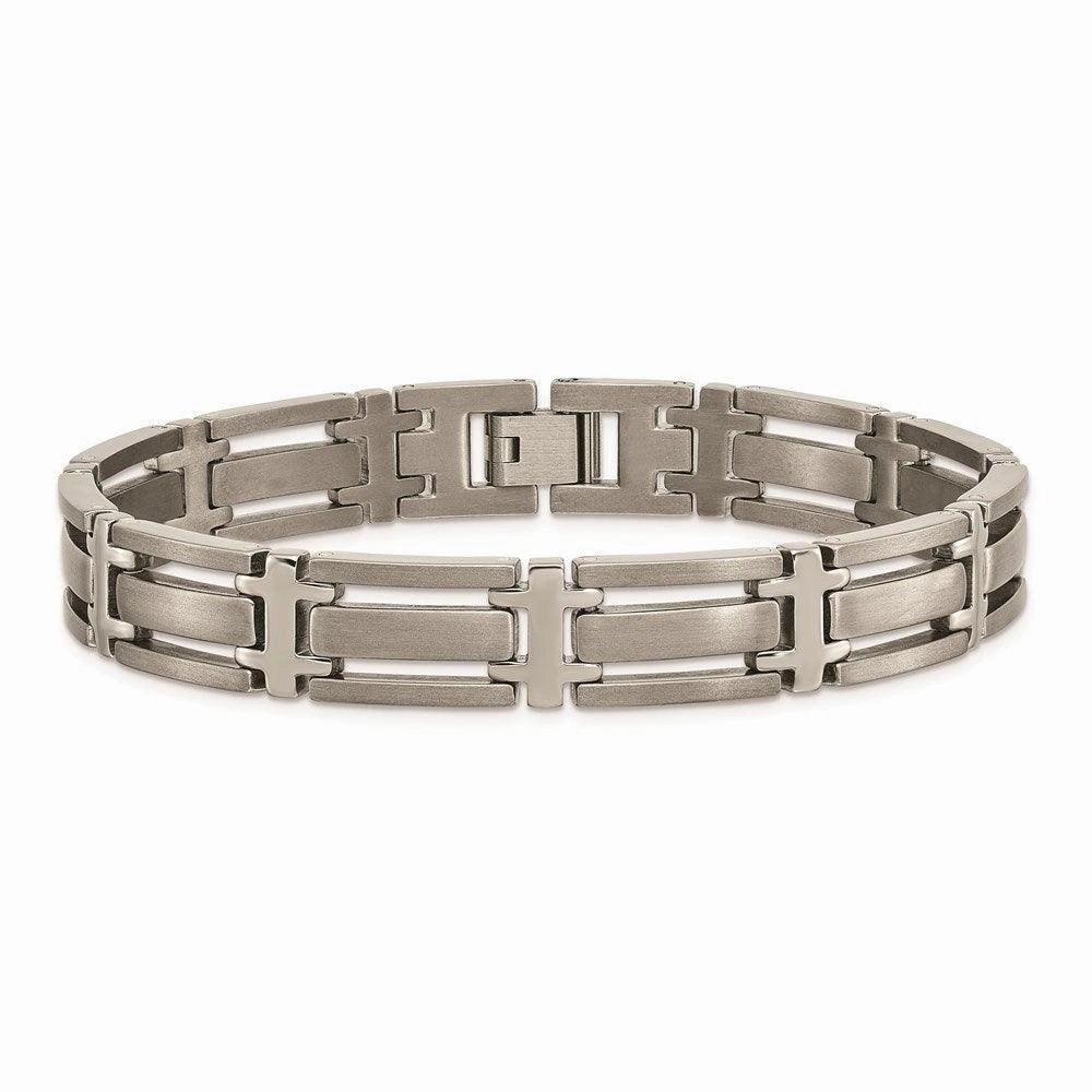 Titanium Brushed and Polished 8.75in Bracelet