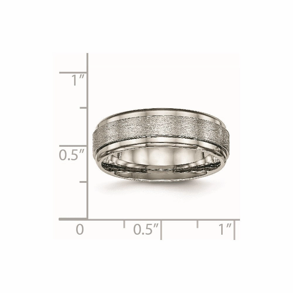Titanium Brushed and Polished Ridged Edge Ring | TB453