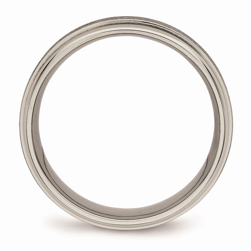 Titanium Brushed and Polished Ridged Edge Ring | TB453