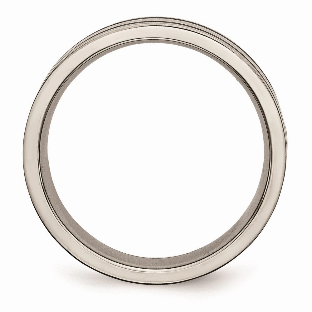Titanium Brushed Enameled Flat 6mm Band | TB344