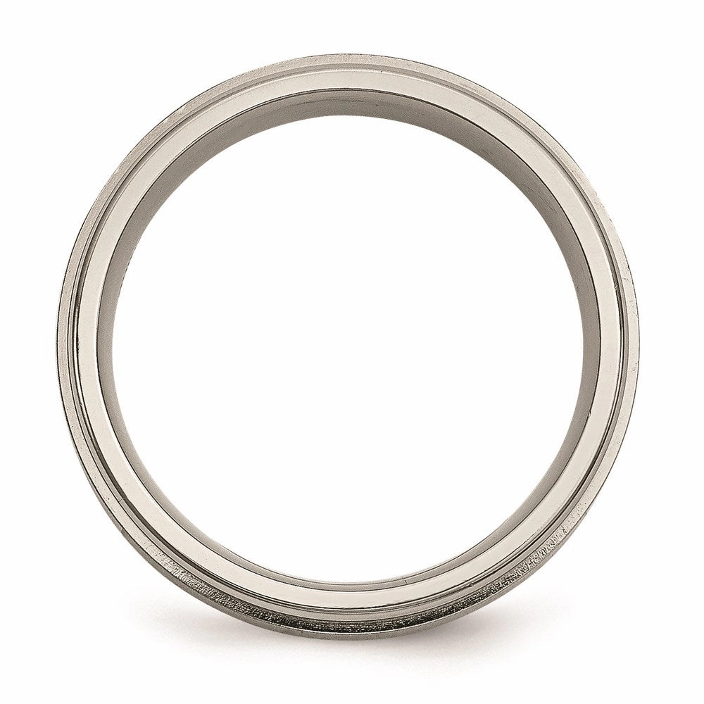 Titanium Brushed/Polished 0.05ct. Diamond Rounded Edge Band | TB432A