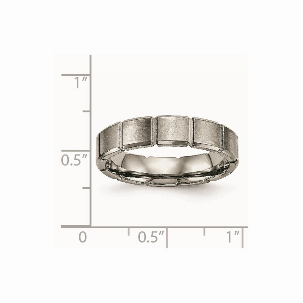Titanium Brushed/Polished Grooved Ring | TB486