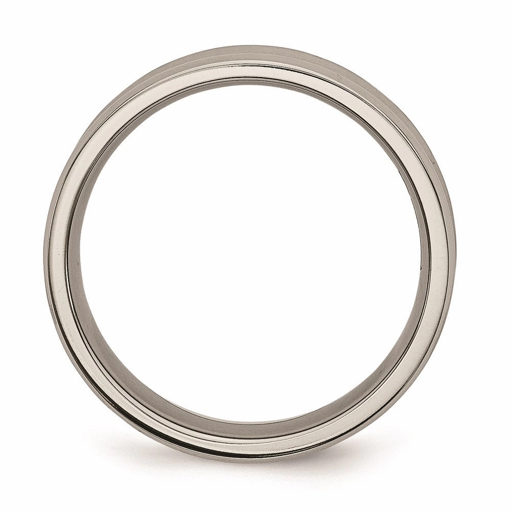Titanium Concave 6mm Polished Beveled Edge Band | TB44