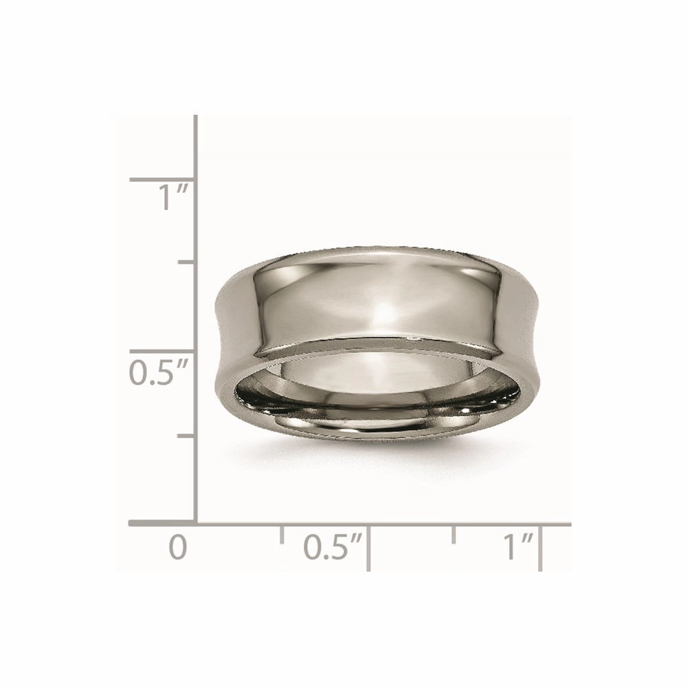 Titanium Concave 8mm Polished Beveled Edge Band | TB45