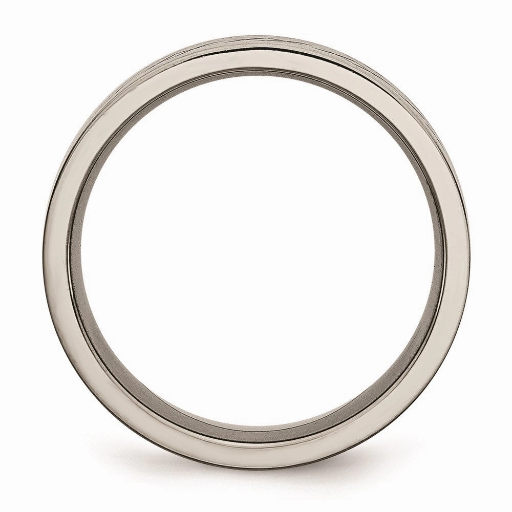 Titanium Cross Design Flat 8mm Brushed Band | TB145