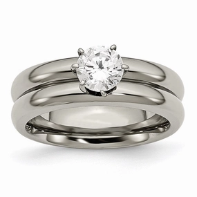 Titanium CZ Ring | TB373