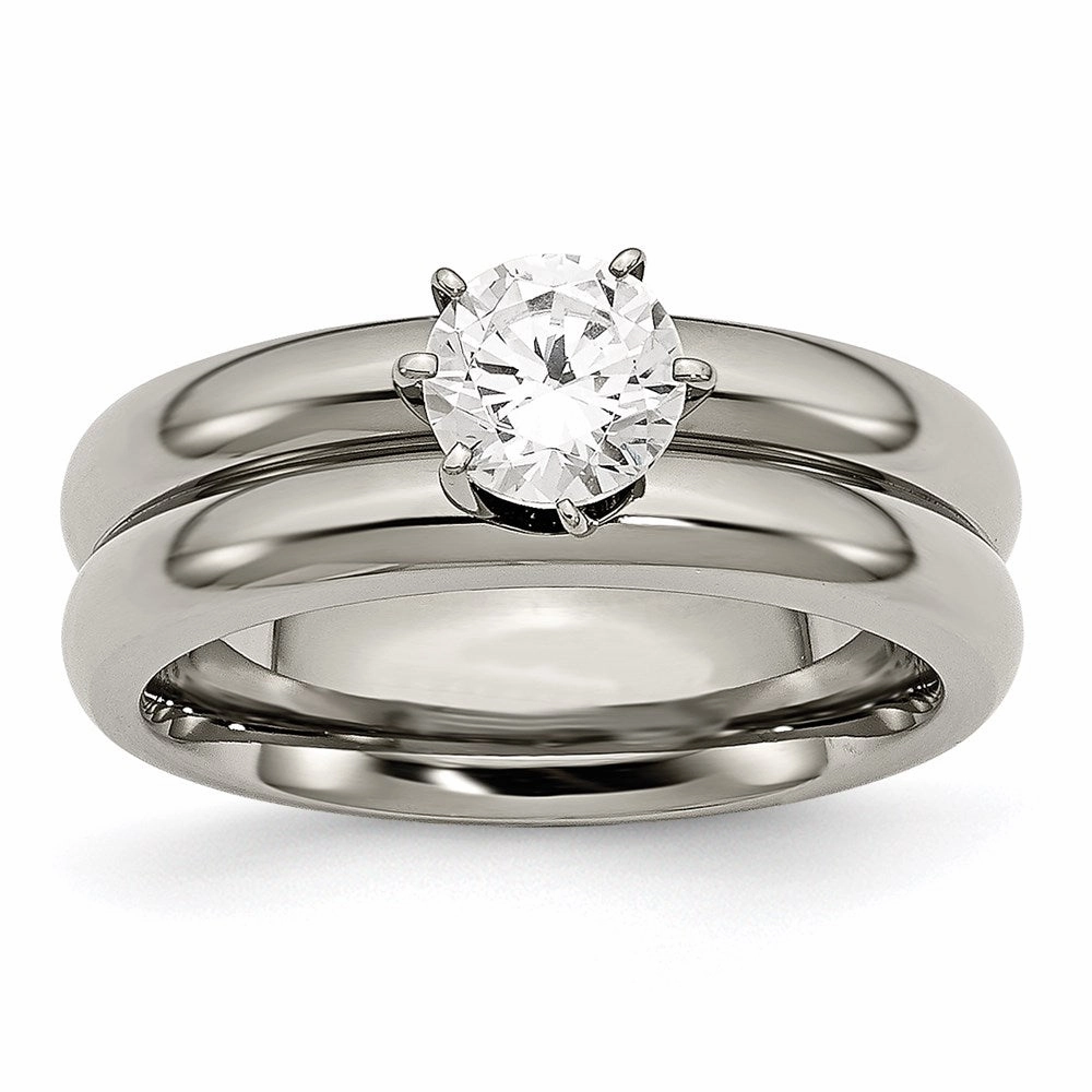 Titanium CZ Ring | TB373