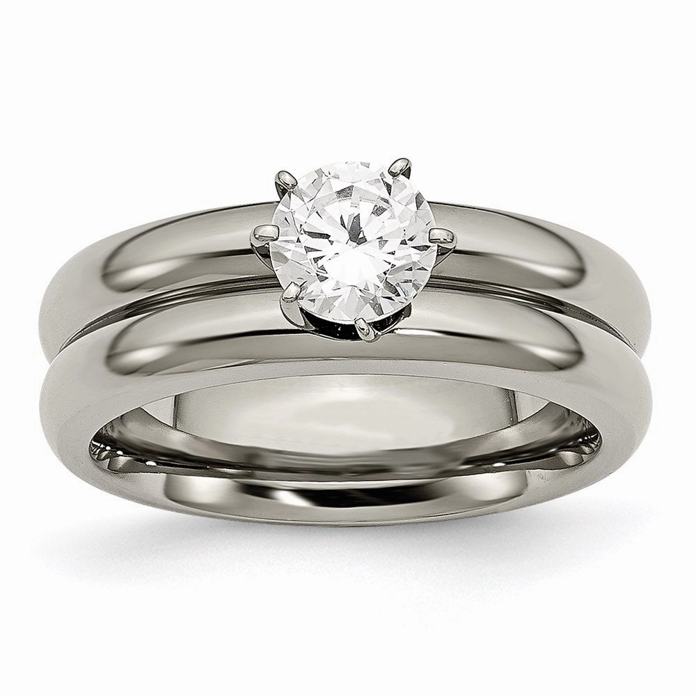 Titanium CZ Ring | TB373