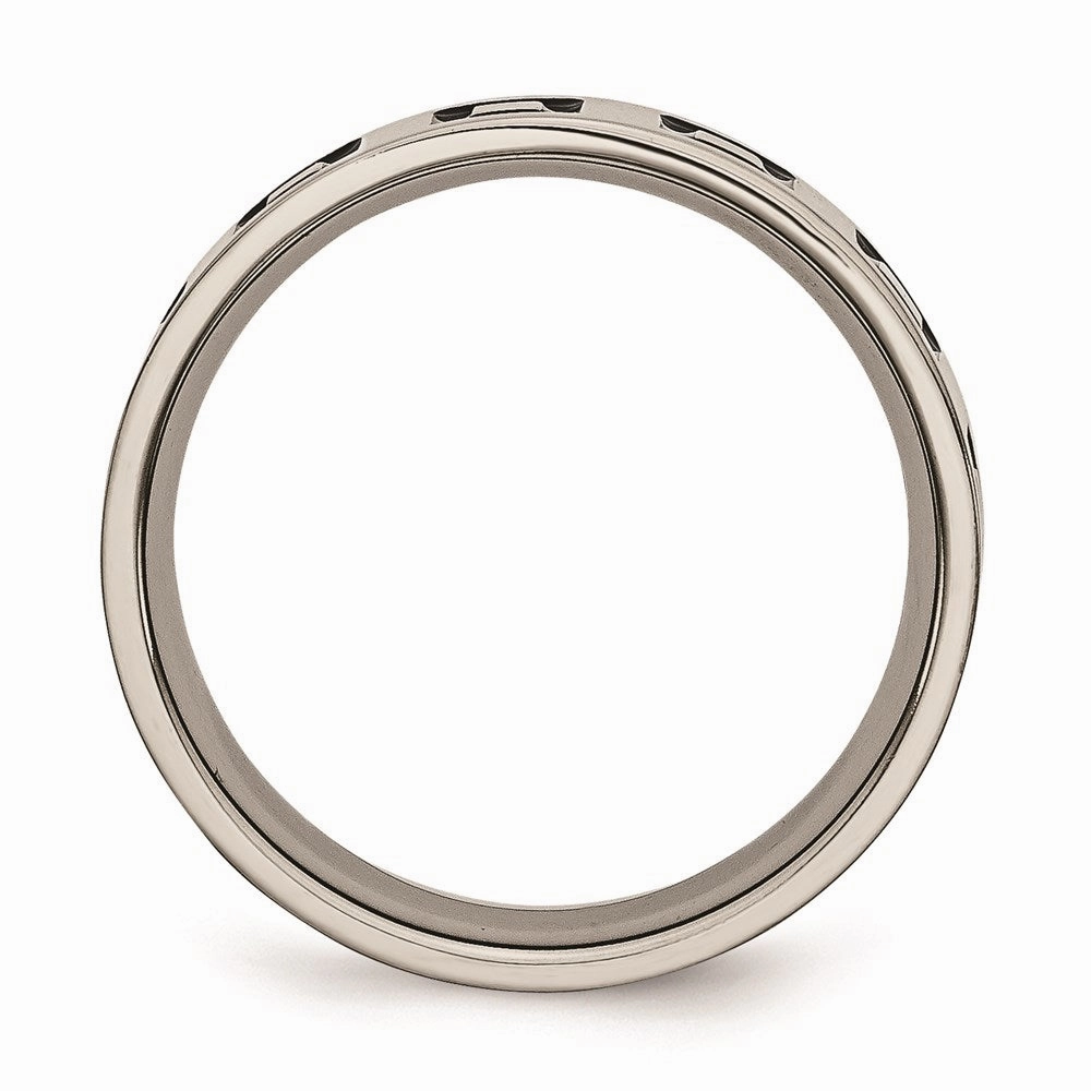 Titanium Enameled Flat 6mm Polished Band | TB154
