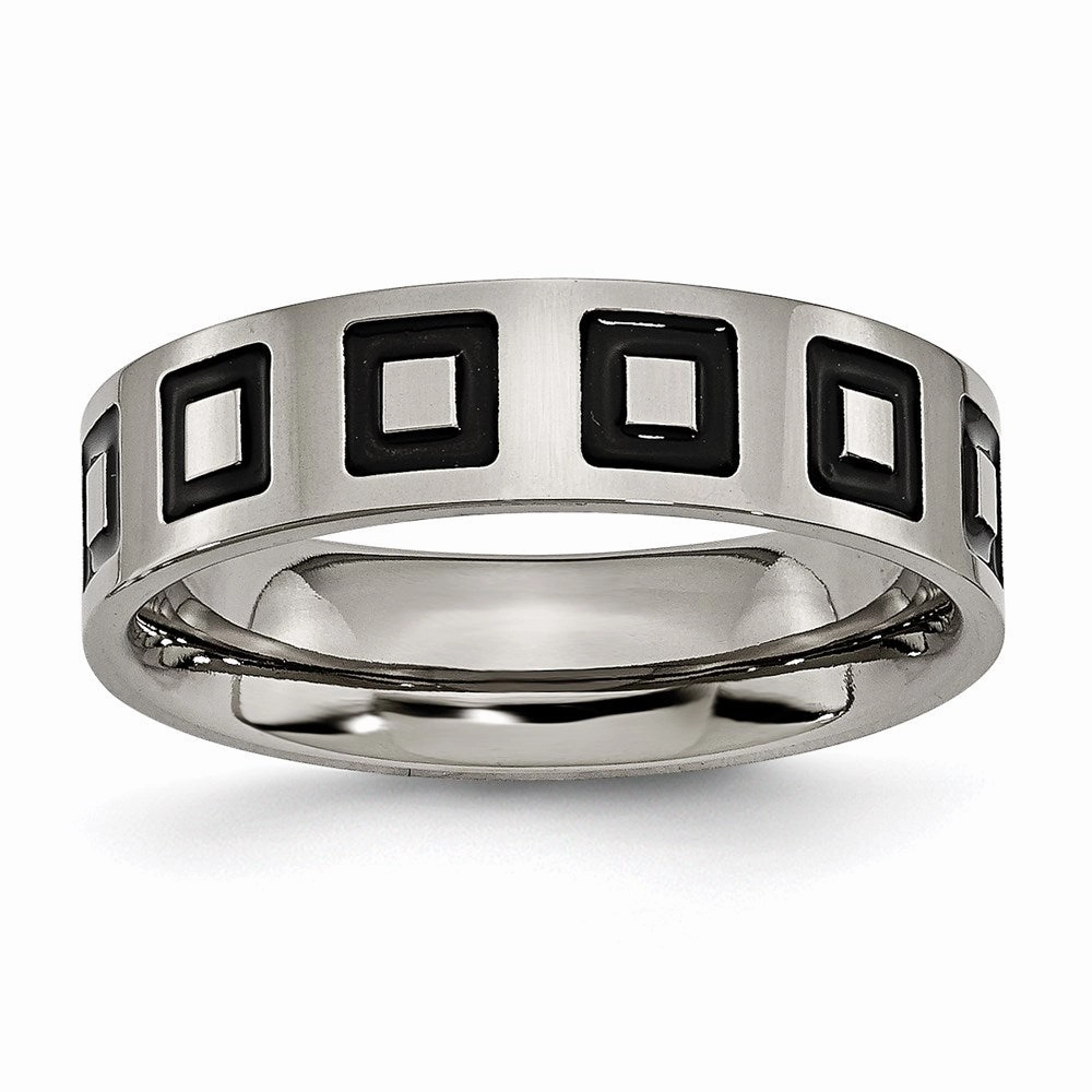 Titanium Enameled Flat 6mm Polished Band | TB154