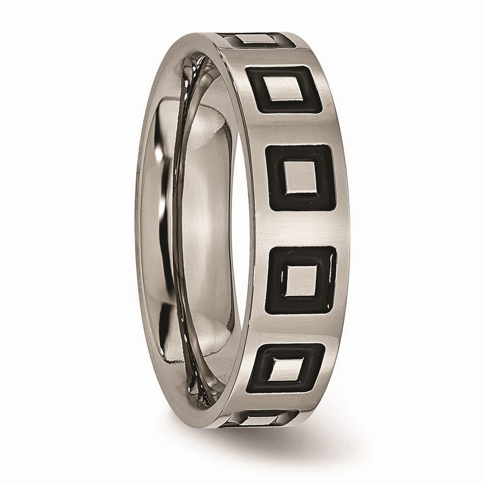 Titanium Enameled Flat 6mm Polished Band | TB154