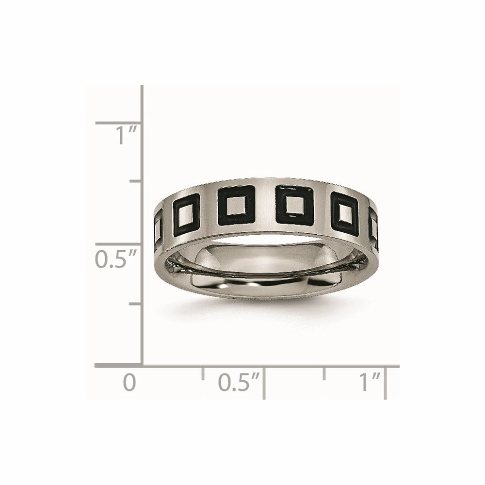 Titanium Enameled Flat 6mm Polished Band | TB154