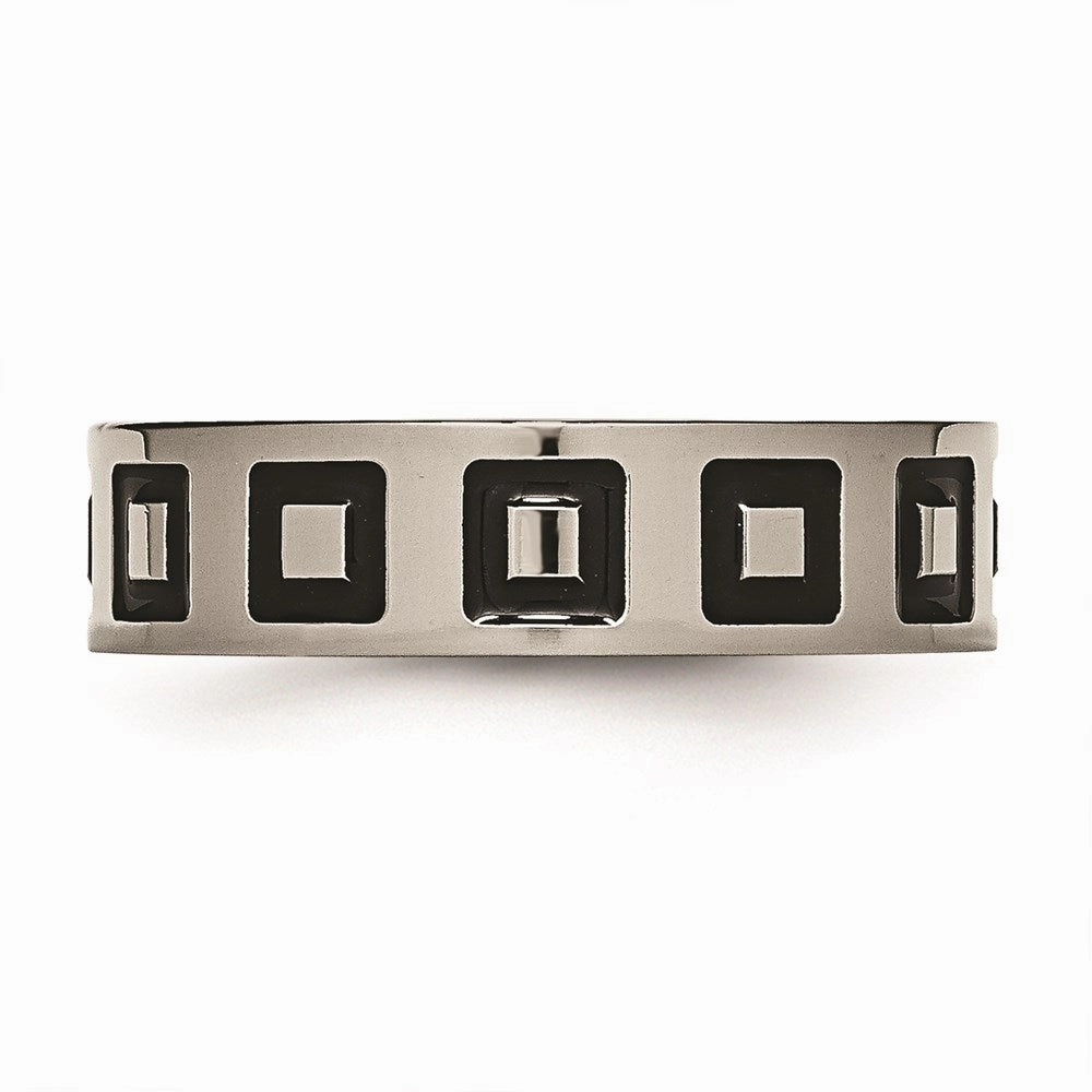Titanium Enameled Flat 6mm Polished Band | TB154