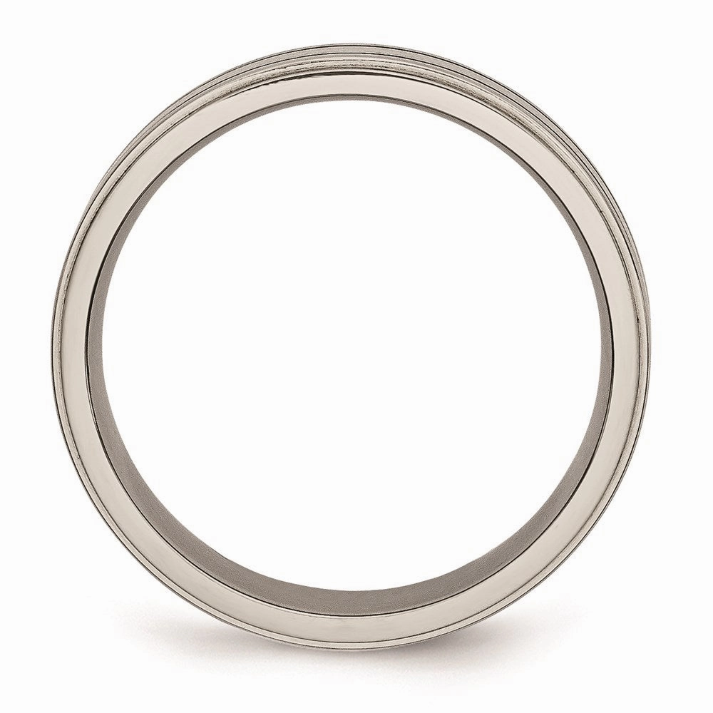 Titanium Enameled Flat 6mm Satin & Polished Band | TB336
