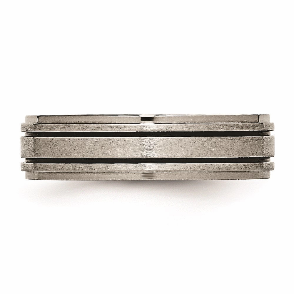 Titanium Enameled Flat 6mm Satin & Polished Band | TB336