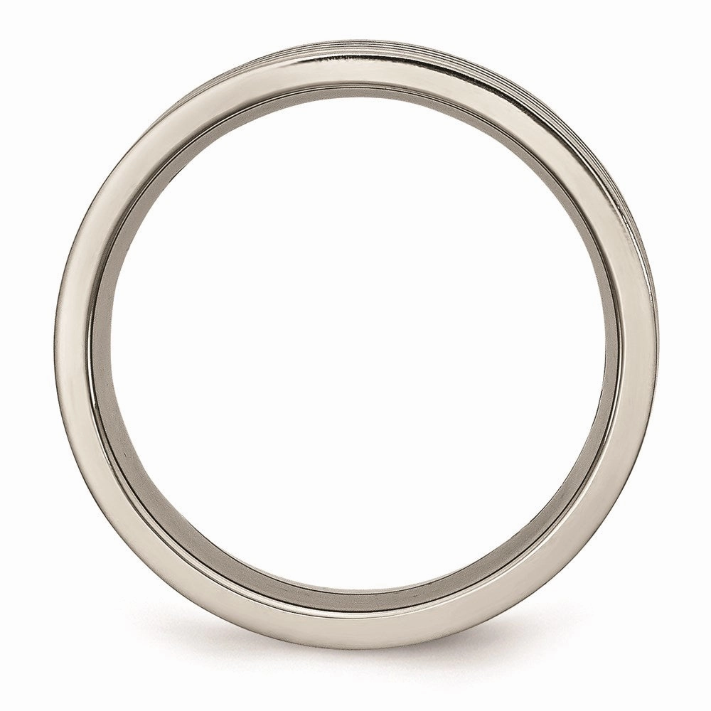 Titanium Enameled Flat 6mm Satin & Polished Band | TB347
