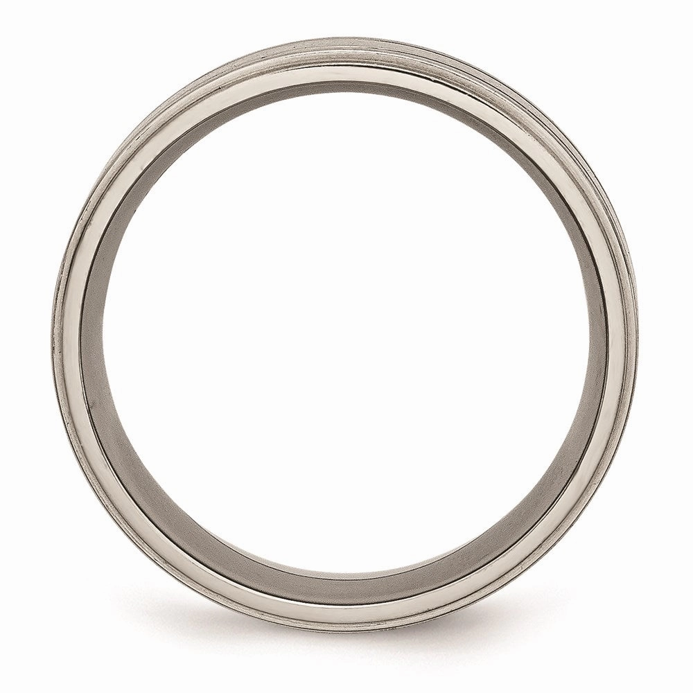Titanium Enameled Flat 8mm Satin & Polished Band | TB337