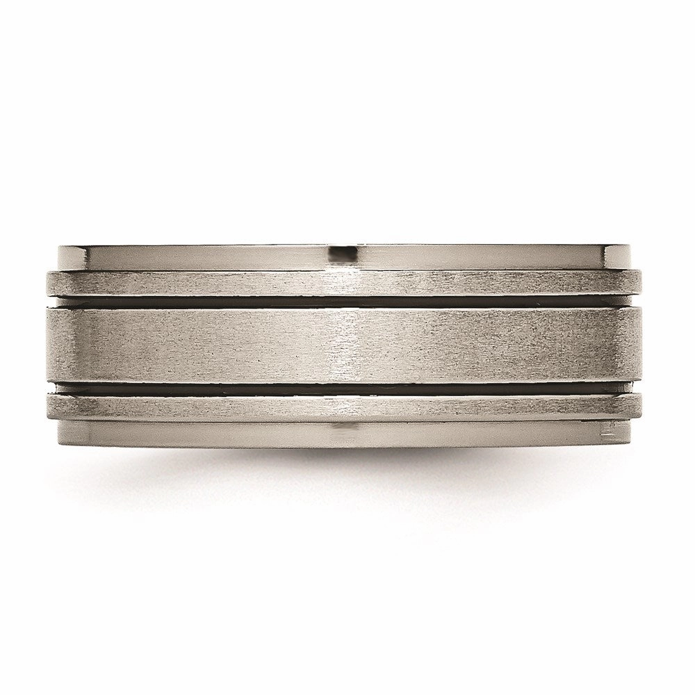Titanium Enameled Flat 8mm Satin & Polished Band | TB337