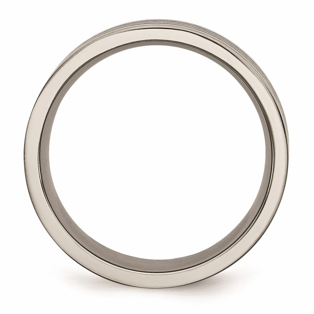 Titanium Enameled Flat 8mm Satin & Polished Band | TB348