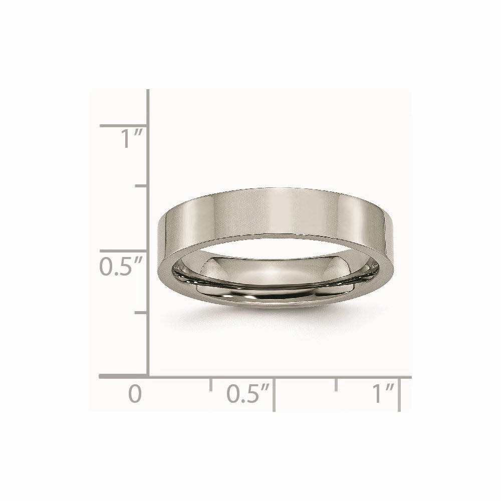 Titanium Flat 5mm Polished Band | TB155