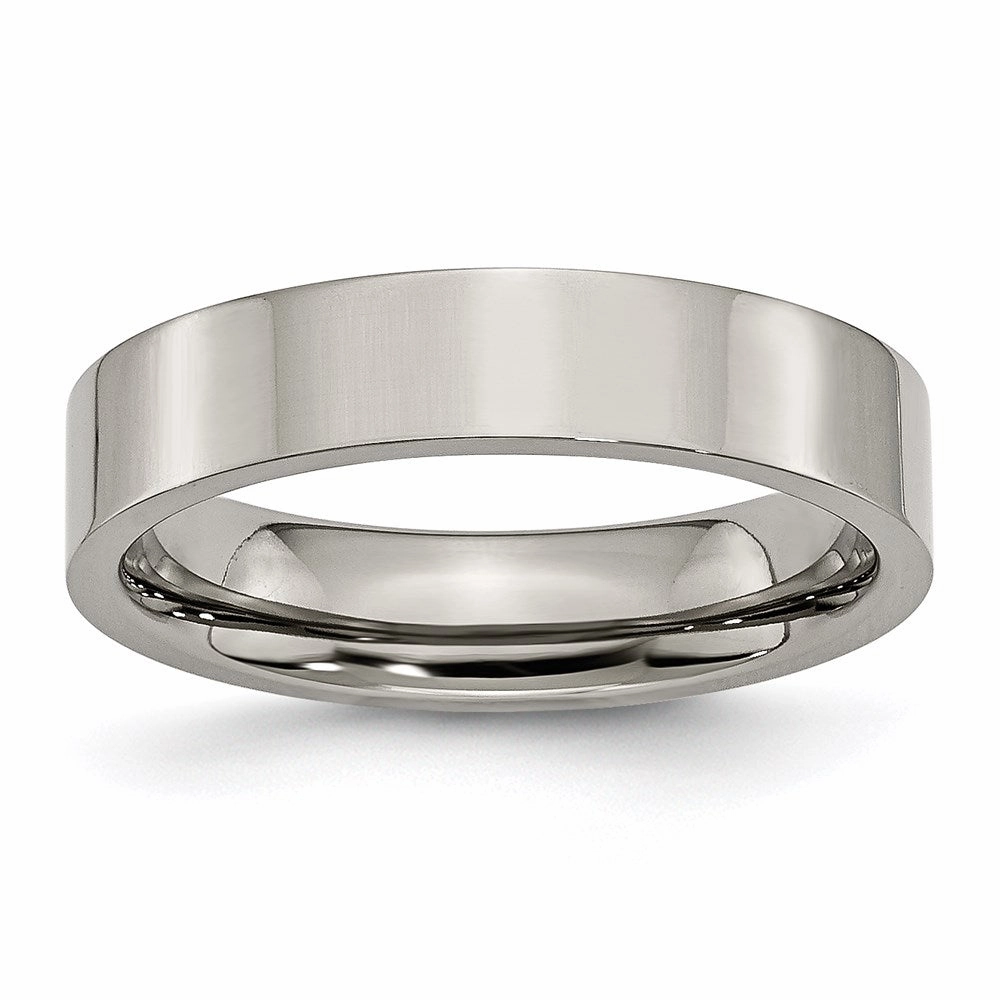 Titanium Flat 5mm Polished Band | TB155