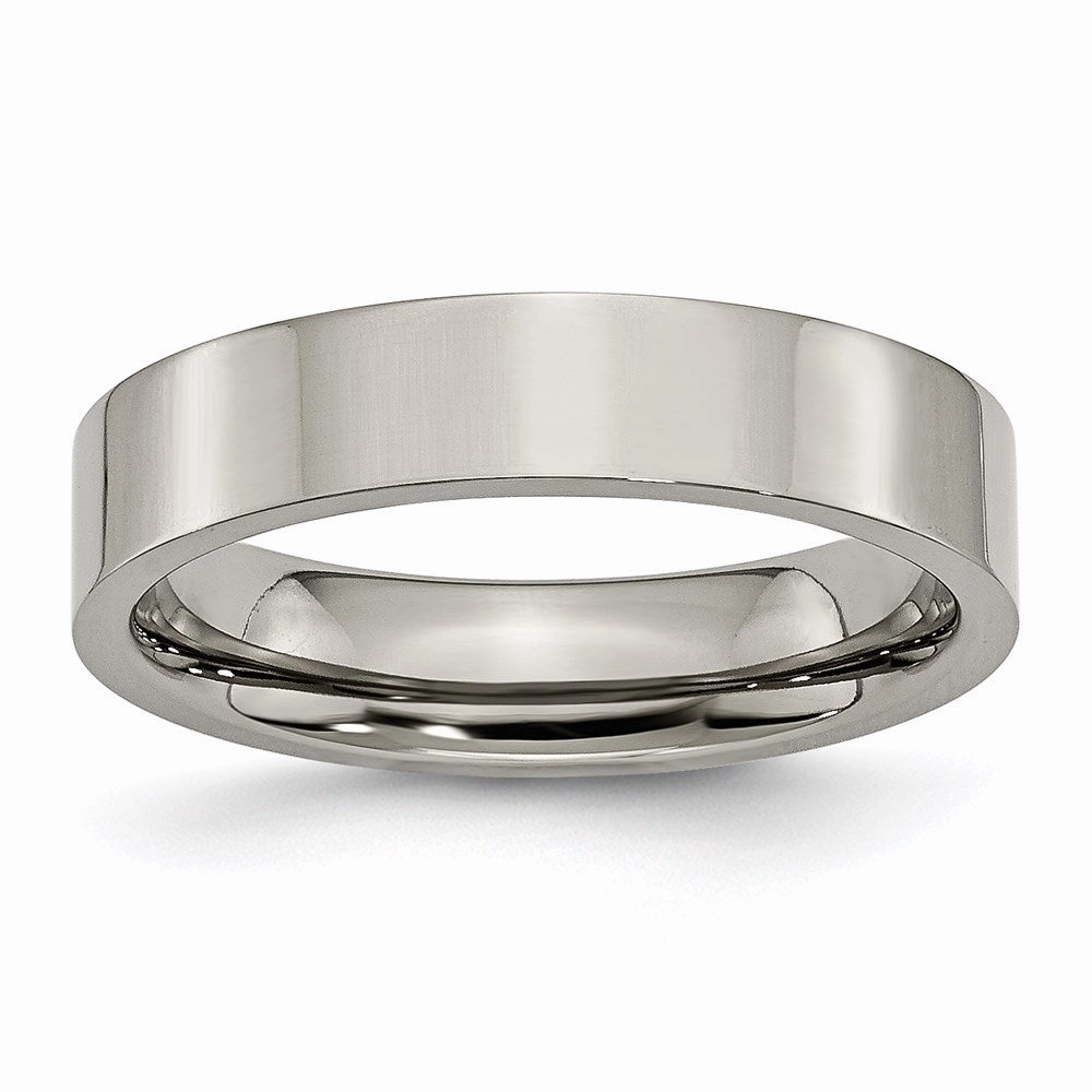Titanium Flat 5mm Polished Band | TB155