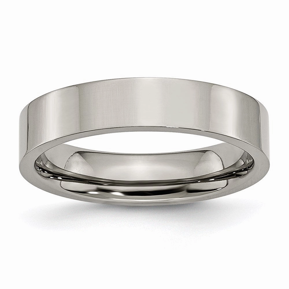 Titanium Flat 5mm Polished Band | TB155