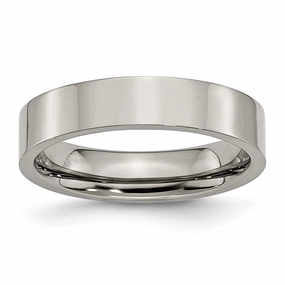 Titanium Flat 5mm Polished Band | TB155