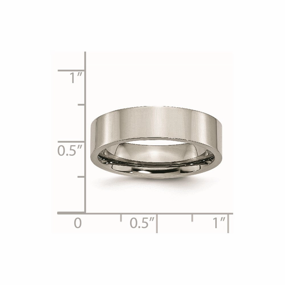 Titanium Flat 6mm Polished Band | TB31