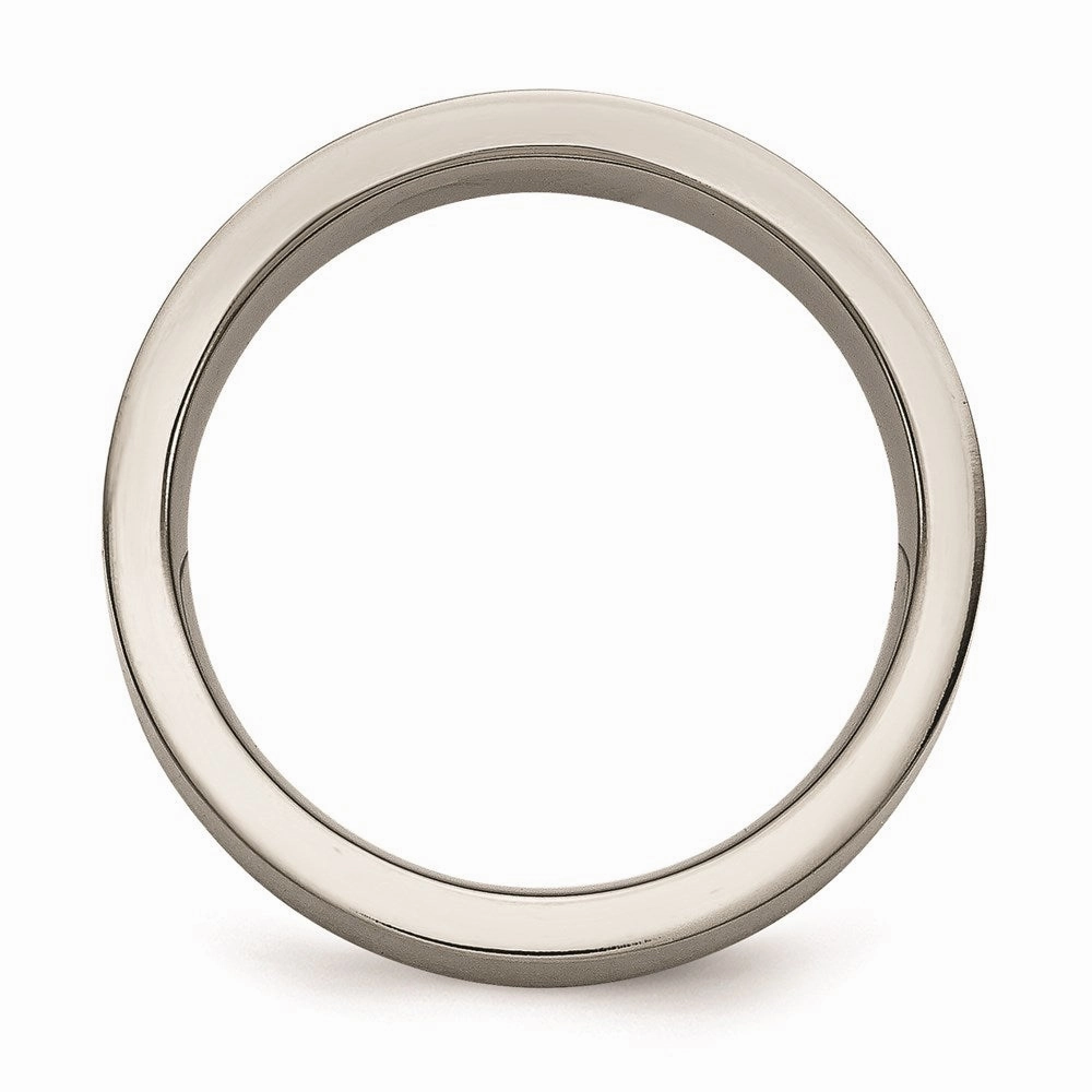 Titanium Flat 6mm Sterling Silver Inlay Brushed Band | TB369