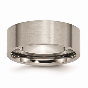 Titanium Flat 8mm Brushed Band | TB33