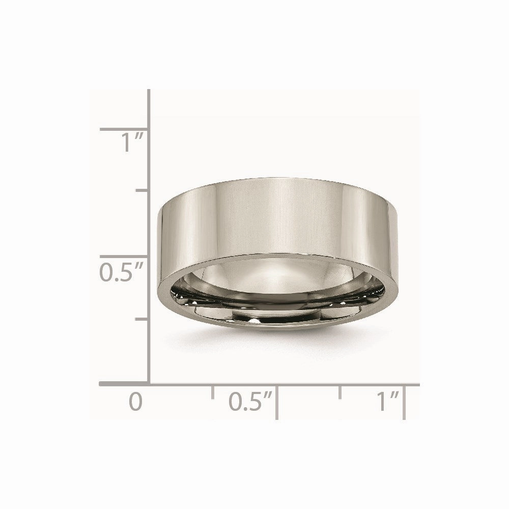 Titanium Flat 8mm Polished Band | TB3