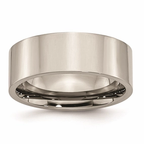 Titanium Flat 8mm Polished Band | TB3