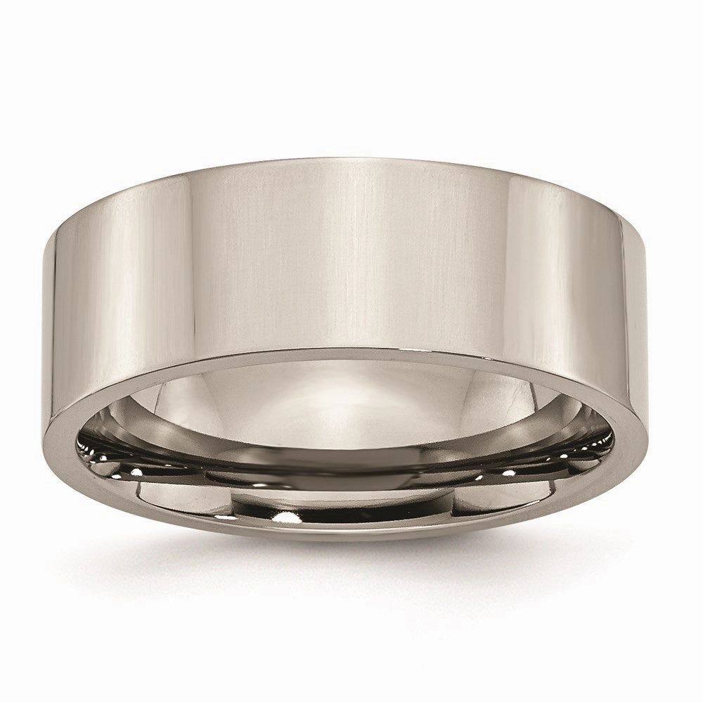 Titanium Flat 8mm Polished Band | TB3