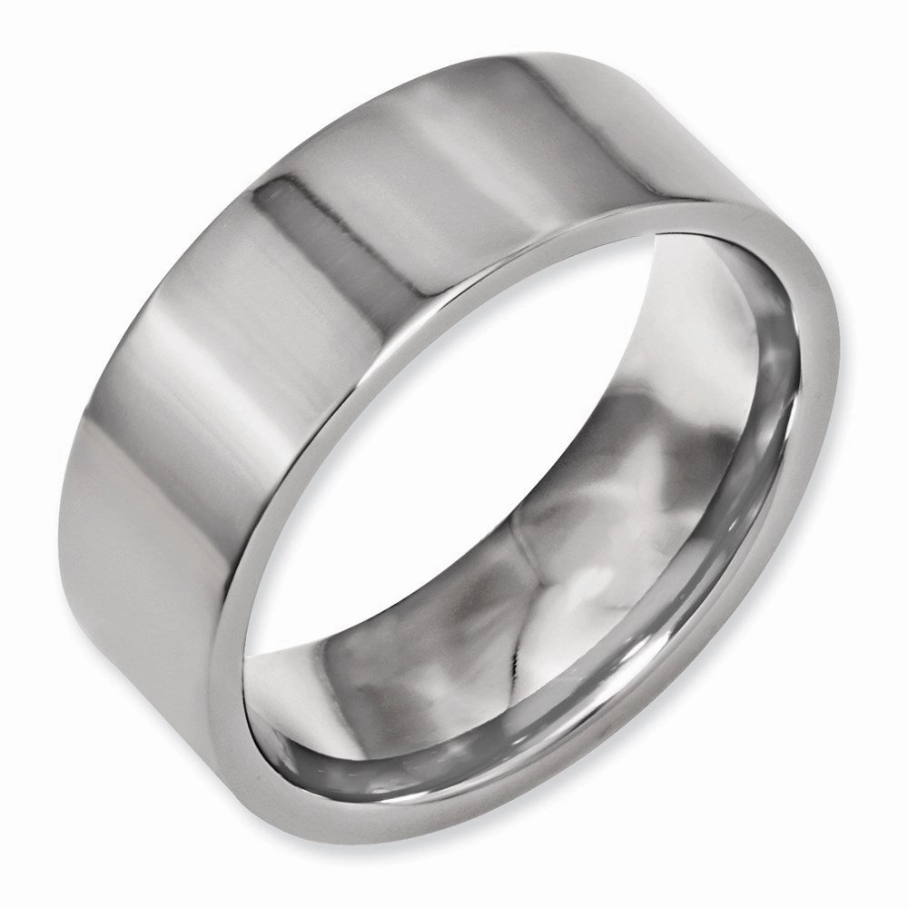 Titanium Flat 8mm Polished Band | TB3