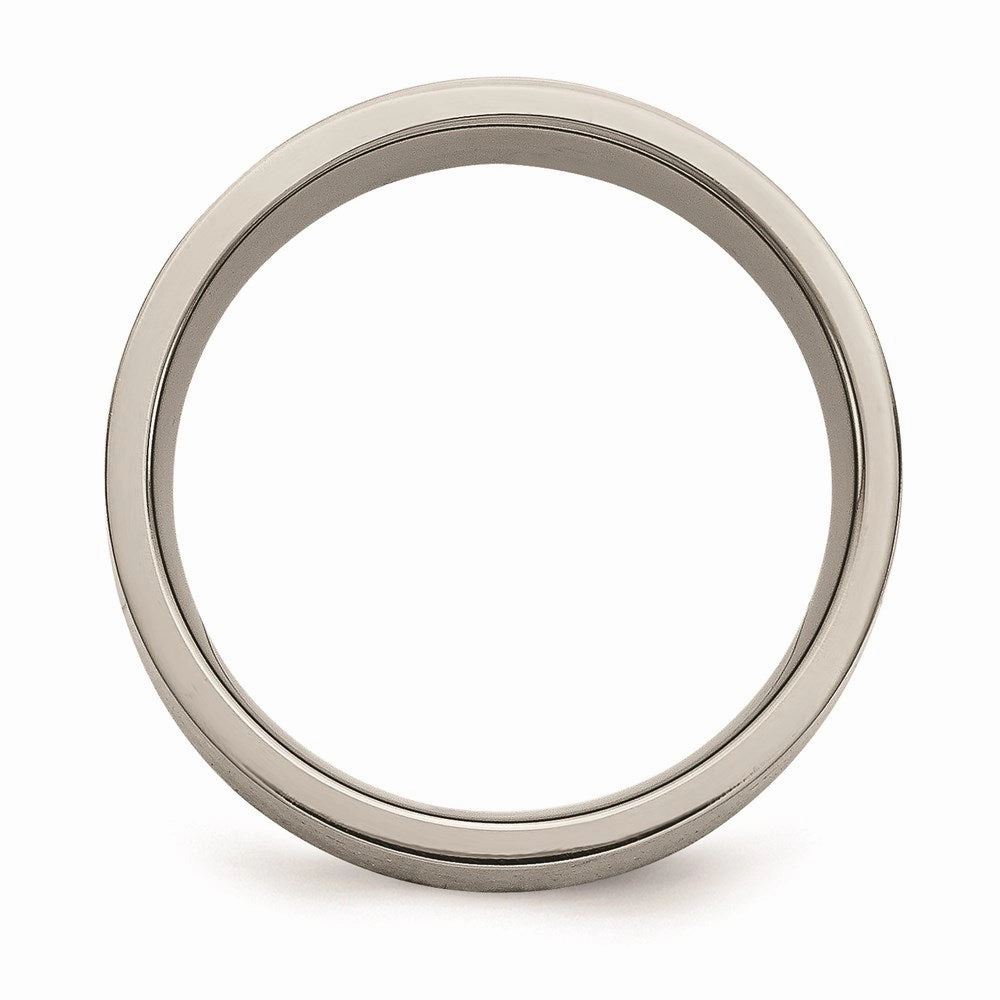 Titanium Flat 8mm Sterling Silver Inlay Brushed Band | TB368
